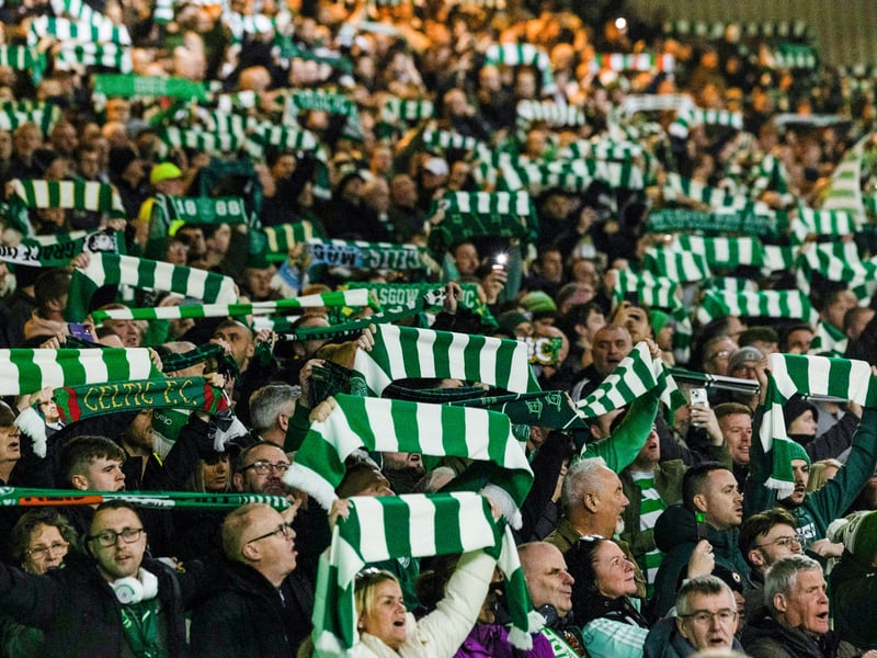 Celtic fans enjoy the huge win over Leipzig.