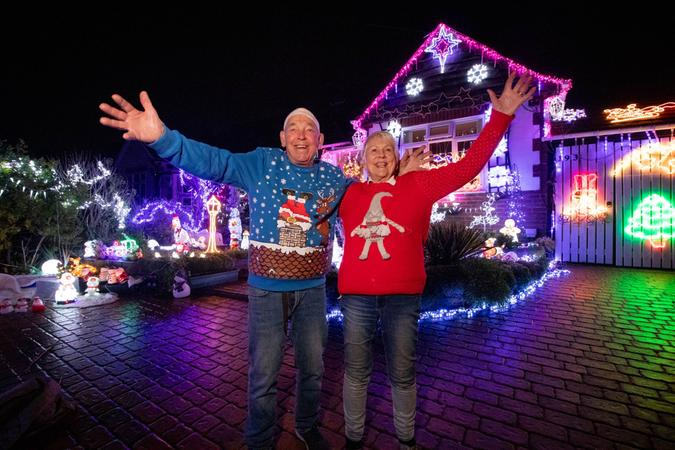 Bill and Barbara Wright have been raising money for charity by putting up thousands of decorations for the past 17 years. 

Picture Credit: Habibur Rahman 