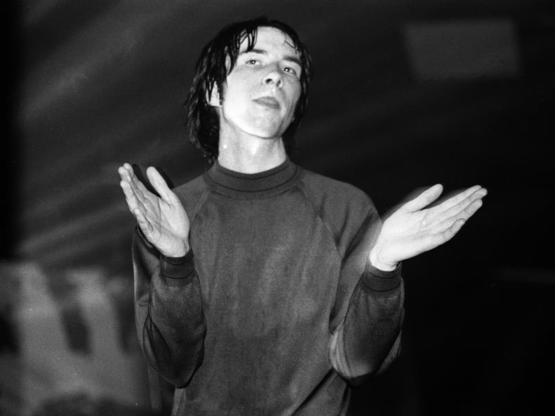 Bobby Gillespie of Primal Scream at Barrowlands in Glasgow in October 1991, the month after the release of their seminal album Screamadelica. The album forged dance music with guitars like never before and broke ground on a new sound thanks to the uber talent of the late Andrew Weatherall.