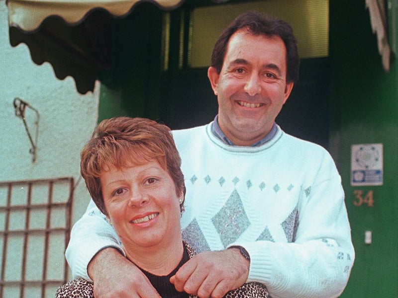 John and Sally Nur outside their Ivory House Hotel, in Sheffield, in 1999, which featured in the ITV drama Four Fathers