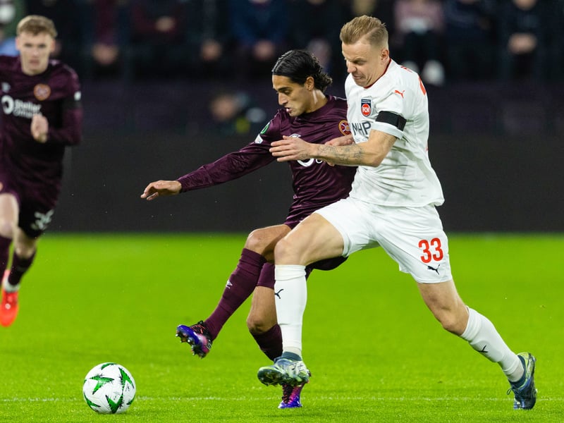 Tasked with supporting Shankland at the top of the pitch. A couple of nice touches when Hearts were in ascendancy in first half but influence diminished after restart and was replaced by Kenneth Vargas. 6