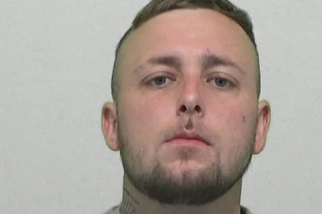 Gilby, 27, of Hendon Burn Avenue, Sunderland, was jailed for three years and four months after footage was shown in court of Gilby causing damage to a police building and stealing from a vape shop in Sunderland.