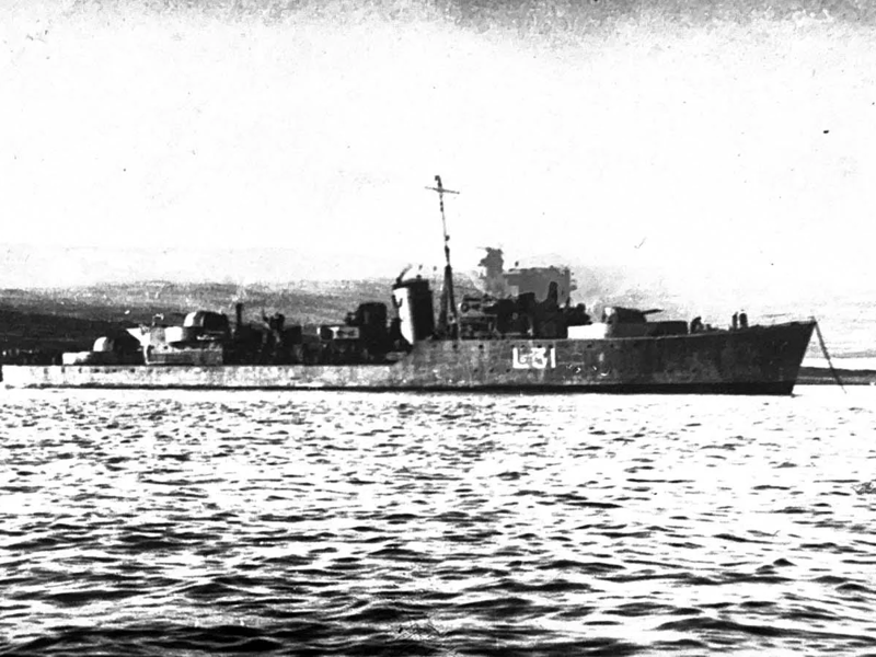 A grainy image of HMS Chiddingfold at anchor possibly in Scapa Flow Orkney. A time capsule containing various items and keepsakes was discovered aboard the Royal Navy minehunter HMS Chiddingfold.