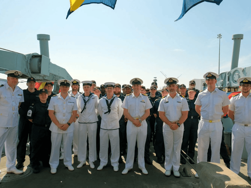 The ship's company of HMS Chiddingfold in 2024.