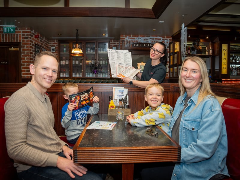 Ellis tested out the Frankie & Benny's with his mum Nicola, dad Mark, and younger brother Owen.