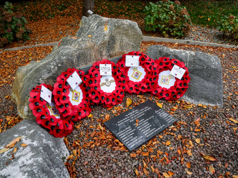 Wreaths were placed at the The Falklands Memorial, HMS Sultan.