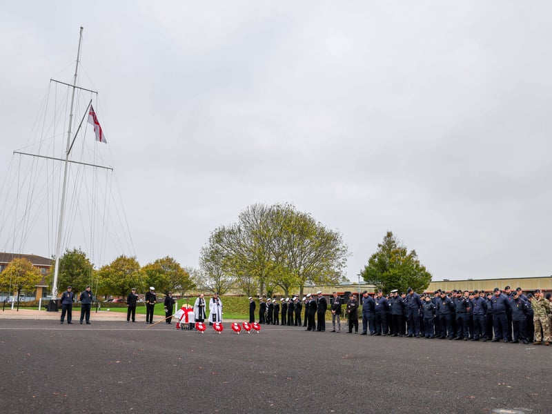 Personnel from across HMS Sultan came together to remember those who made the ultimate sacrifice for their country.