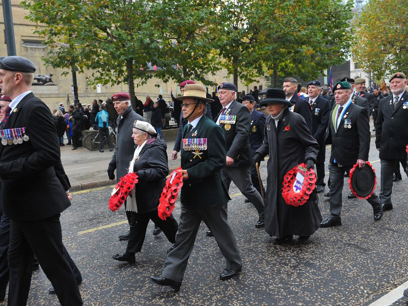 The parade makes its way to The War Memorial