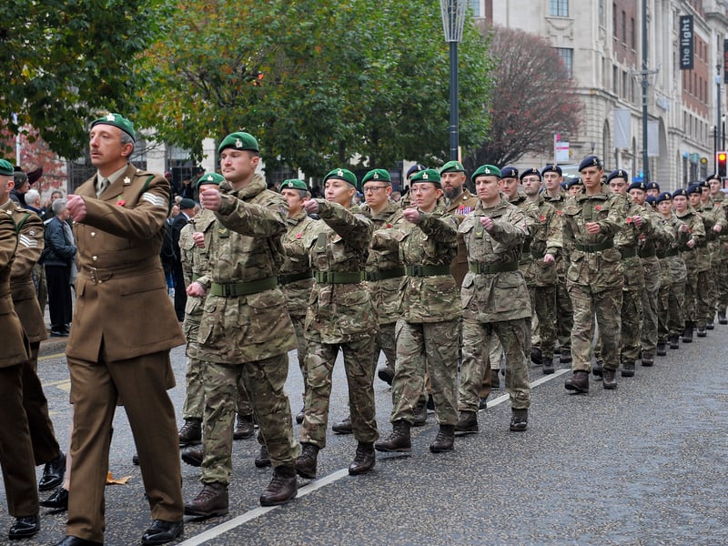 The parade makes its way to The War Memorial