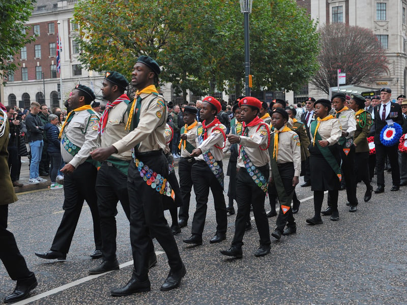 The parade makes its way to The War Memorial