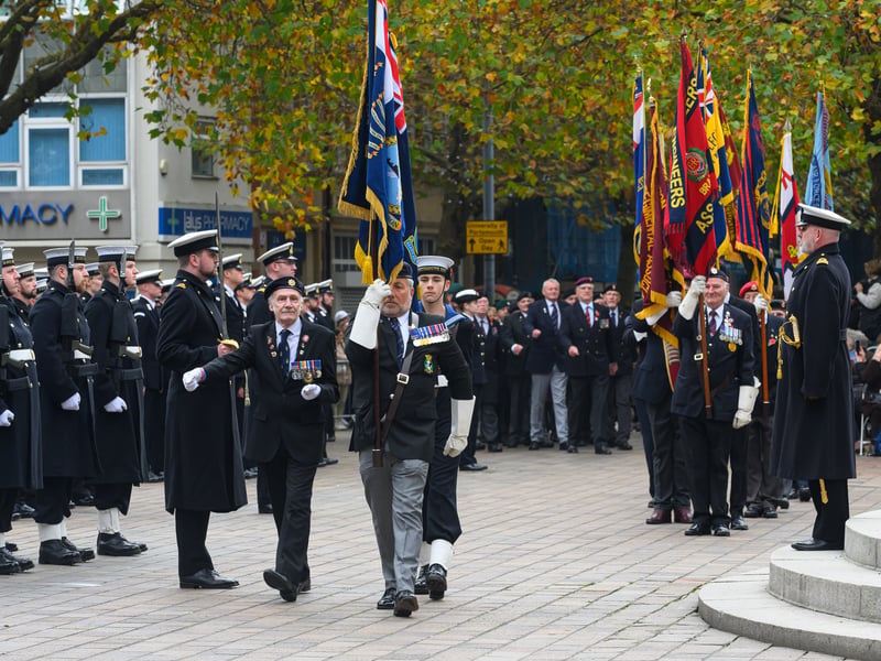 Portsmouth unites to honour fallen soldiers on Remembrance Sunday at a parade in Guildhall Square.