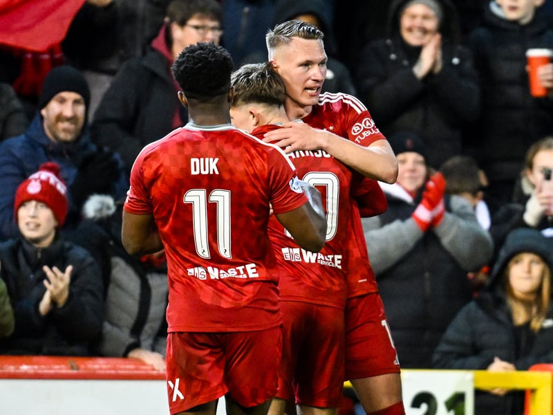 Making it a Pittodrie double, the Croatian opened the scoring in the 4-1 over Dundee and was rated a 8.1 for his performance. Made seven recoveries and won 100% of aerial duels.