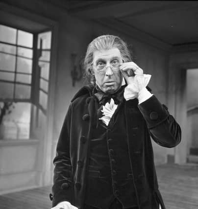 Scottish actor Rikki Fulton in Moliere's The Miser at the Lyceum theatre Edinburgh in May 1973.