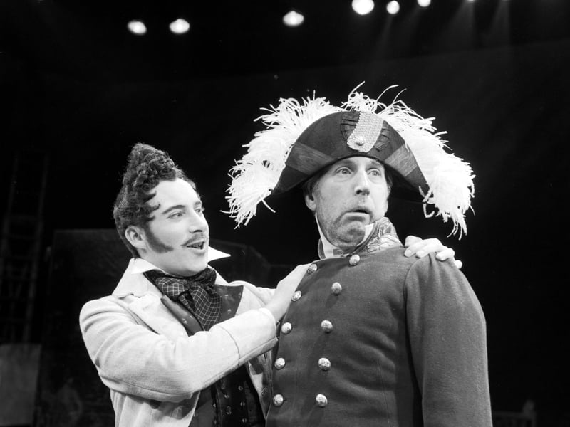 Antony Sher and Rikki Fulton in 'The Government Inspector' at the Lyceum theatre in Edinburgh, November 1975.