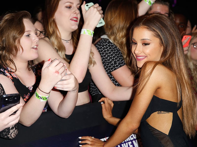 American singer Ariana Grande meets her Scottish fans.