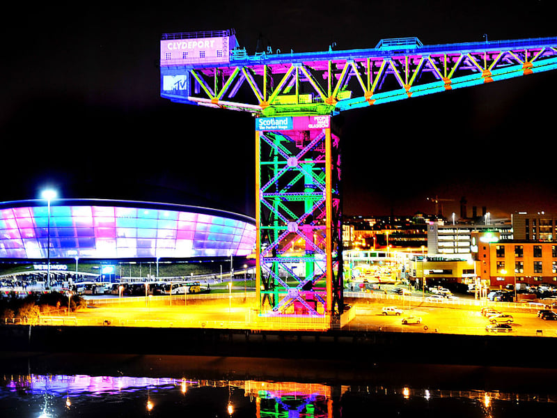 The Hydro and the Finnieston Crane were lit up for the occasion.