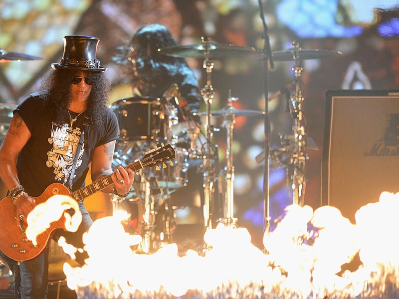 Slash, from Guns n' Roses, was on fire.