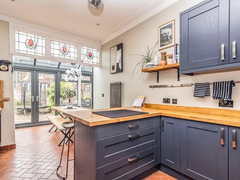 This home comes with four bedrooms, two bathrooms and two reception rooms as well as a spacious garden. 