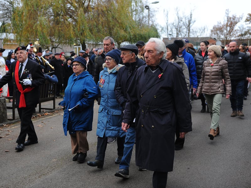 The parade on the way to the Remembrance Service