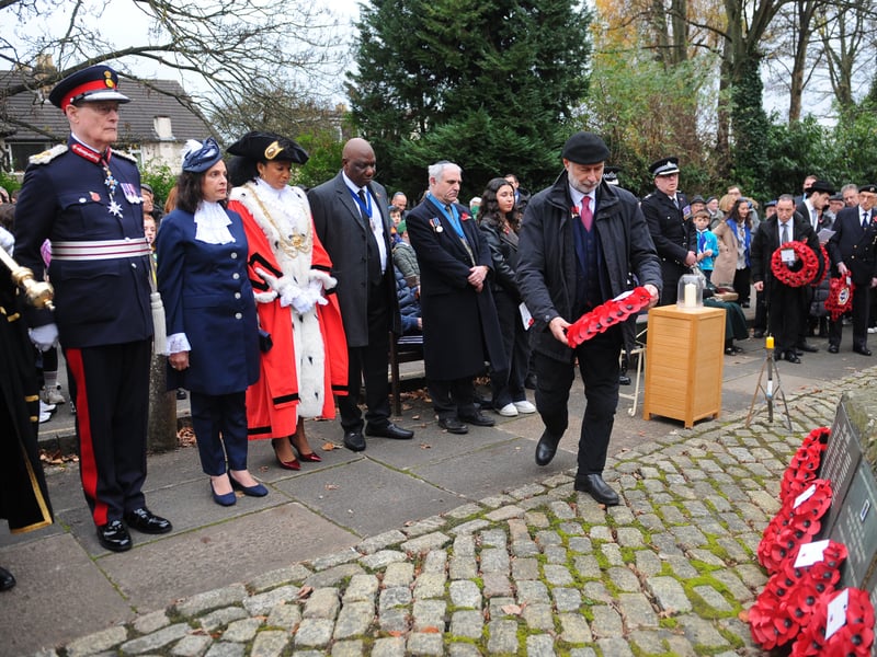 Fabian Hamilton MP for  Leeds North East lays a wreath