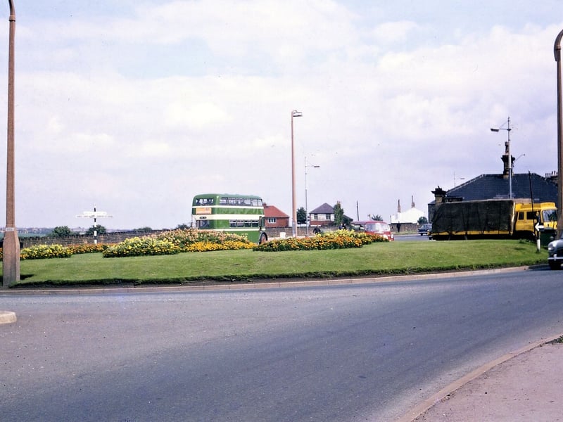 View of the old Tingley Roundabout looking towards Wakefield. Pictured in August 1967.