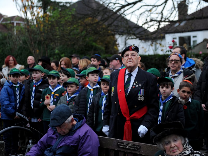 The parade on the way to the Remembrance Service