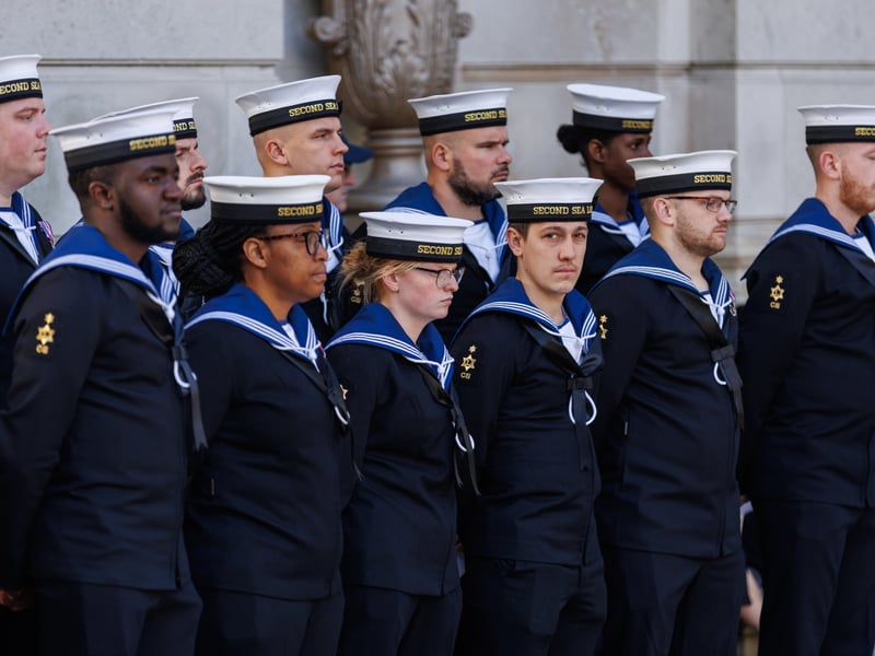 Personnel from the Royal Navy at the service