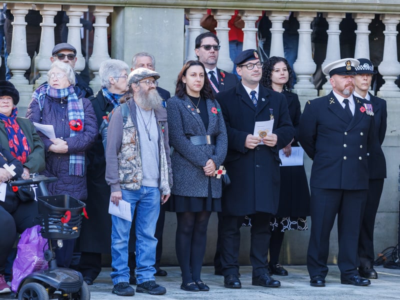 Members of the public were joined by councillors, military personal and officials