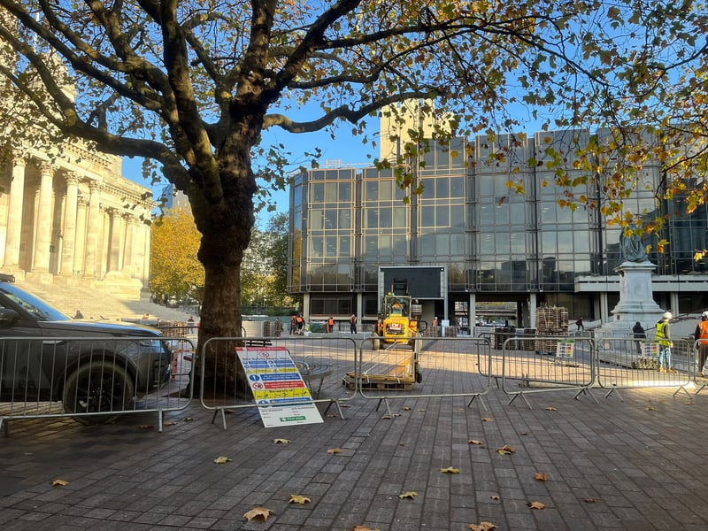 Work is starting at Guildhall Sqaure as the city prepares for the highly anticipated ice rink which will be returning at the end of this month.
