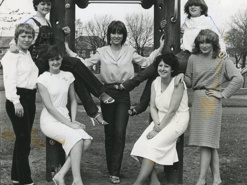 It was one for the girls - taking part in Miss Premium Bond 1981.
They are (from left to right): Sherry Sarac, Paula Doyle, Delia Kay, Paula Johnson and Jane Eccles.
