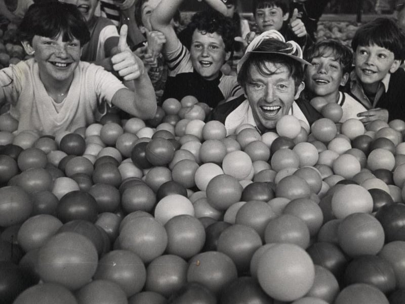 Go to Professor Peabody's Play Place. This was in 1983. Magician Paul Daniels in the ball pool at the opening of the centre