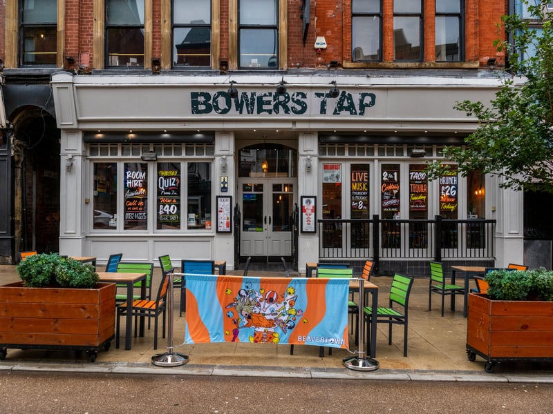 Bowers Tap, located on Lower Briggate, is spread out over two floors and has two big screens, plus 11 other TVs around the pub.