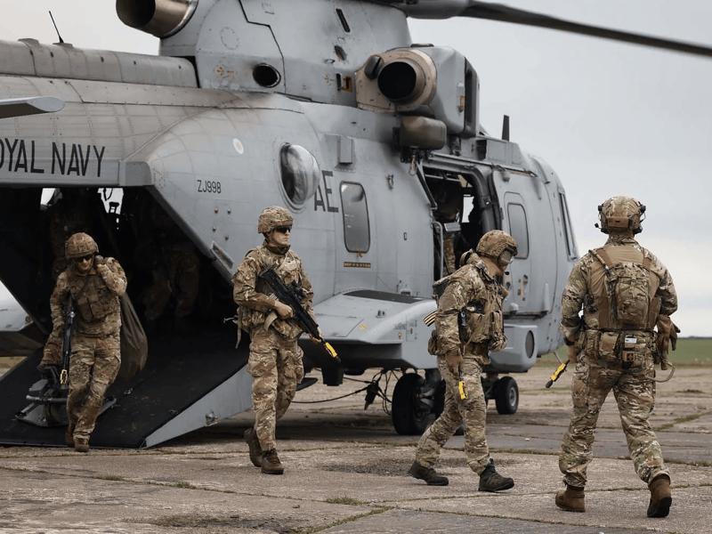Groundcrew arriving at Davidstow Airfield to conduct a non-combat evacuation order.