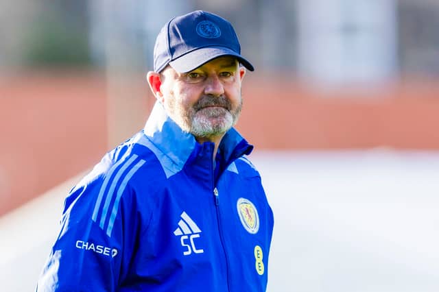 Scotland head coach Steve Clarke during a MD-1 training session at the City Stadium on Thursday. (Photo by Craig Foy / SNS Group)