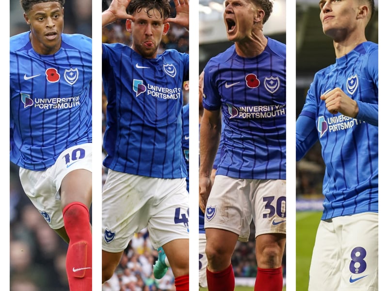 From left to right: Kusini Yengi, Callum Lang, Matt Ritchie and Freddie Potts are among the players Pompey writer Jordan Cross has been rating for the season so far.
