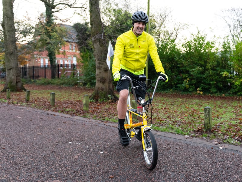 Paddy at the start of the second leg of his epic challenge.