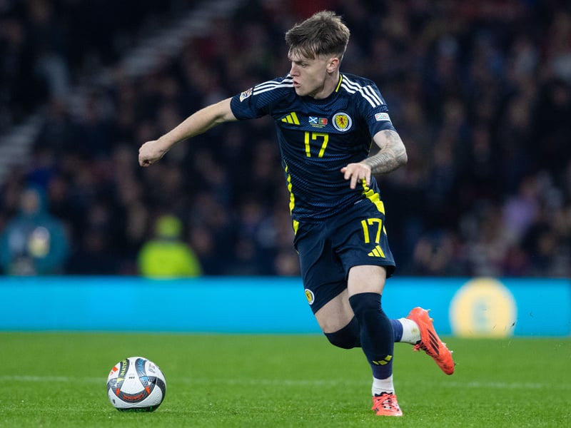 Got in behind Gvardiol for the first time after 18 mins, teeing up McTominay's chance. Involved in most of Scotland's positive attacking play and always looked to torment. Volleyed Gauld's cross inches wide. Trickery forced the keeper into a save which led to McGinn's goal. Subbed.