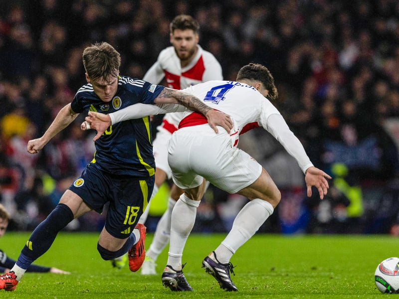 His cheeky turn and nutmeg of Josko Gvardiol midway through the first half acted as a catalyst for Scotland to be more attack-minded. His searing pace and direct running proved torturous for Croatia - particularly for the £78million Man City star Gvardiol - down the down the right flank and he was by far and away Scotland's most threatening player. Blazed over from close range but more than redeemed himself with the cross that led to the opener. Such an exciting player to watch. 9
