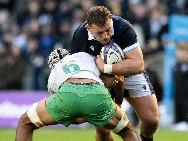 Like fellow prop Bhatti, Hurd managed to score his first Scotland try, crashing over early on. The scrum looked better with the Leicester tighthead on the field. 7