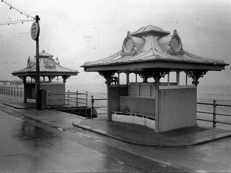 Some of the Grade II listed shelters with special historical interest on Blackpool Promenade which could be moved whilst sea defence work is in progress