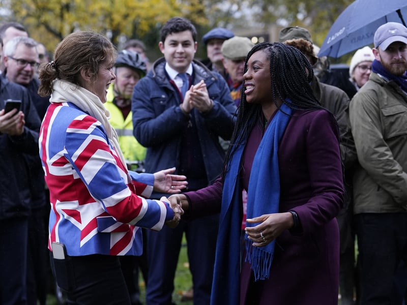 Shadow environment, food and rural affairs secretary Victoria Atkins and party leader Kemi Badenoch join Conservative MPs and farmers to protest outside the Houses of Parliament in central London. Picture: PA