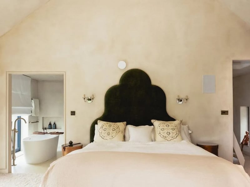 The listing says: "The annexe wing is not completed inside and can be used alternatively to the wellness gym area, and guest accommodation with two bedroom suites that has been designed."