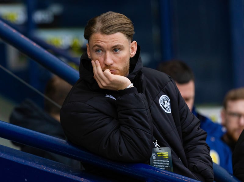 The midfielder continues to miss out for Stuart Kettlewell's team owing to a knee injury.