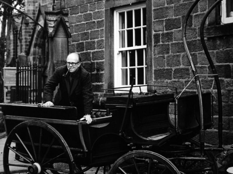 Tjis picturesque horse-draw wagonette which used to ply between Ilkley and Bolton Abbey more than 70 years ago, was enjoying a new lease of life in October 1965. Discovered in an Ilkley barn last year, it was used by Ilkley Round Table for an old-time event, and had been bought by antique dealer, Mr. R. H. Head.