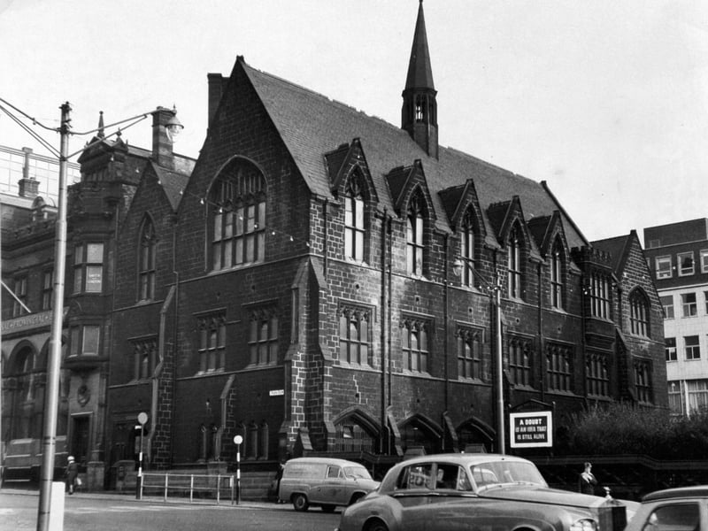 January 1965 and the 106-year-old Priestley Hall on Park Row, adjacent to Mill Hill Chapel, was to be demolished to make way for a new bank.