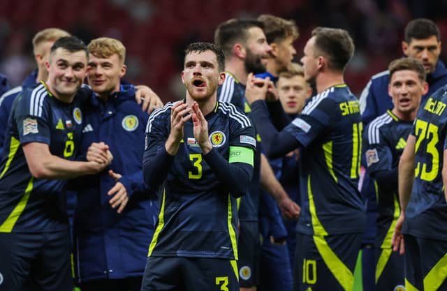 Here are Scotland's top 10 highest rated players from their 2024 Nations League campaign. Cr: SNS Group.