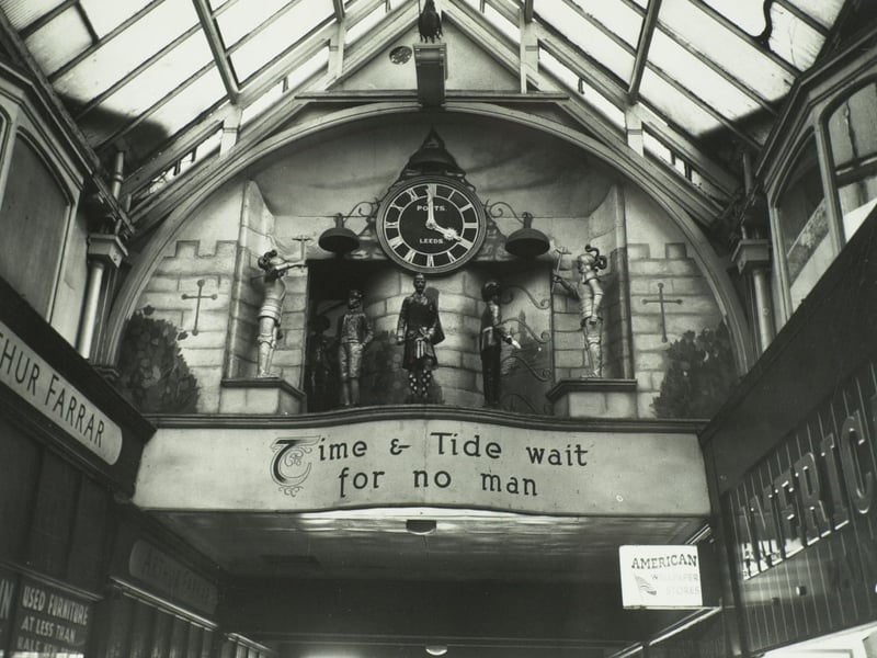 The Grand Arcade clock. It was designed and made by renowned clockmakers Robert, James and Joseph Potts and dates from the end of the Victorian period, installed in 1898.