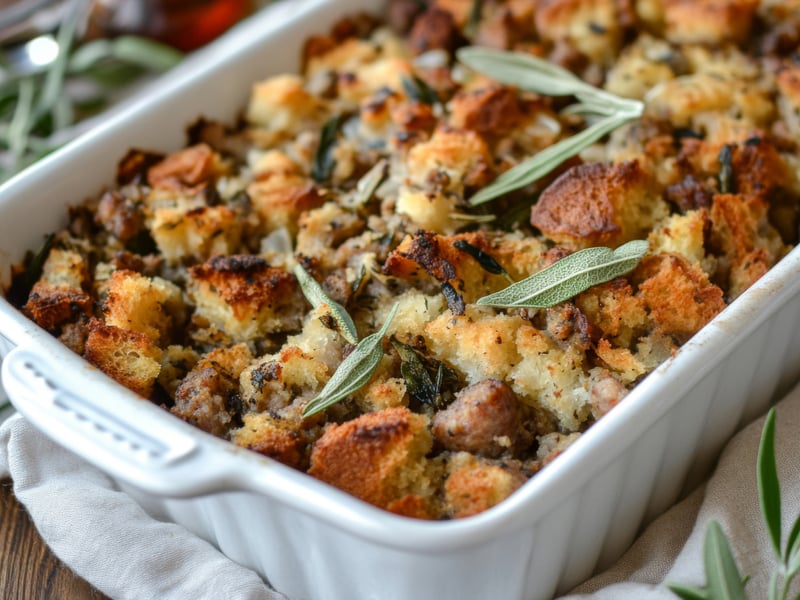 It wouldn’t be a traditional Christmas dinner without delicious, crispy stuffing. Many supermarkets sell a pre-made stuffing mix to make the preparation of the Christmas dinner a little easier.