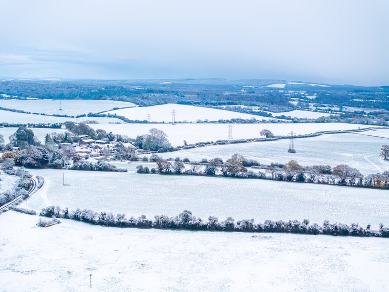 Snowy scenes towards the South Downs