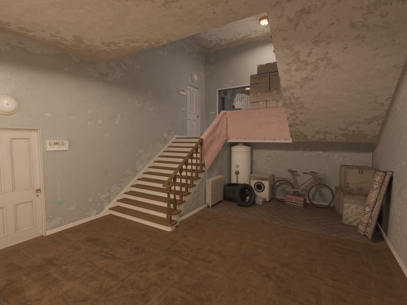 Inside one of the buildings included in the Edin CS2 map